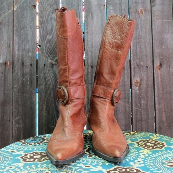 Stylish Cowboy Boots with Buckle